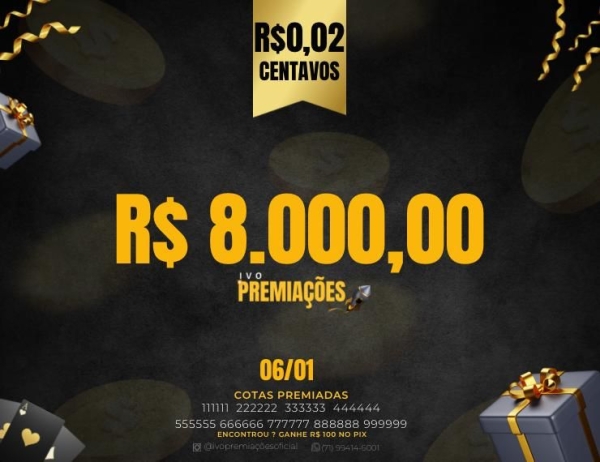 R$8 MIL REAIS - OITO MIL REAIS